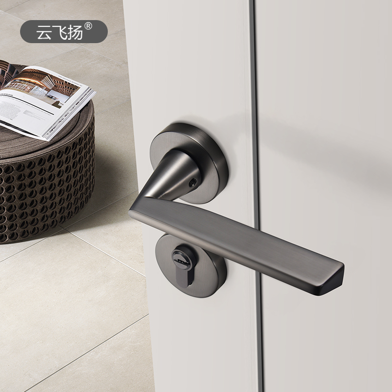 door lock indoor bedroom universal home door lock black solid wood door lock room silent magnetic door handle