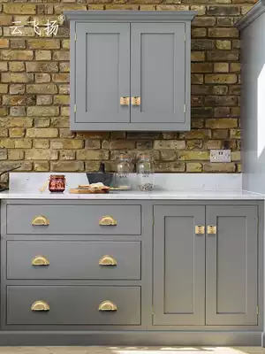 Yunfeiyang cabinet door handle Golden Shell Chinese wardrobe drawer handle overall cabinet American European single hole small handle