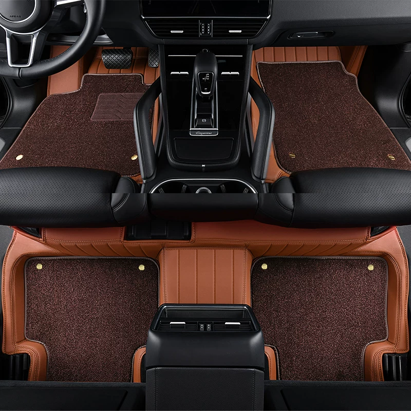Площадь пола из кожи для автомобиля, полностью обрамляющее коврики Porsche Cayenne coupe911 Panamera macan718
