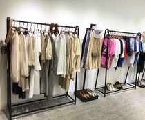 Clothing store display rack floor-standing womens clothing shelf golden clothes hanger display combination store side-mounted special rack