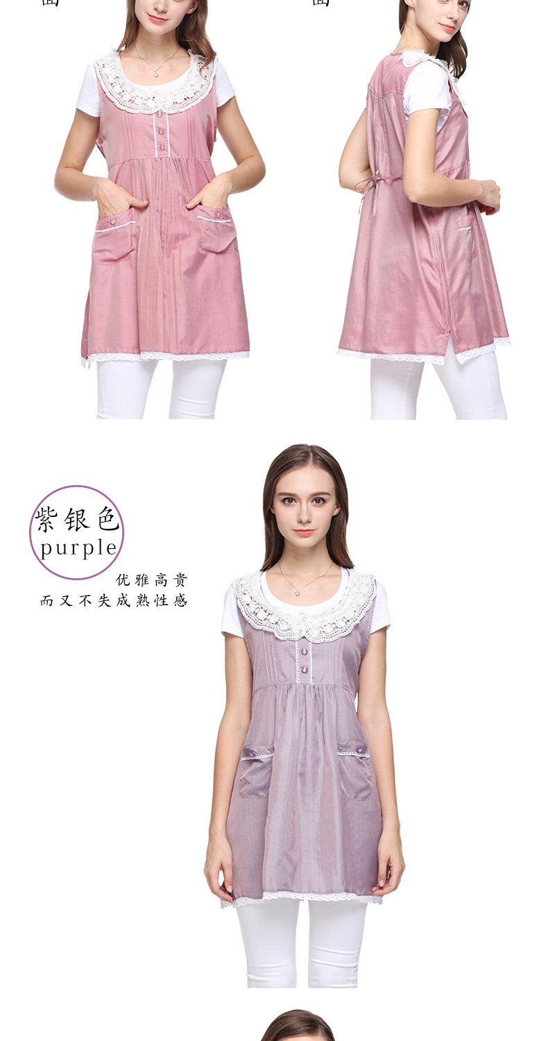 Bạn Yun Kang sợi bạc phù hợp với trang phục bà bầu chính hãng tạp dề bảo vệ bức xạ quần áo cách ly bức xạ làm việc mặc áo hè chống bức xạ cho bà bầu