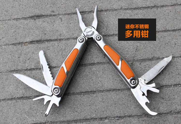 Steel shield S041001 Mini stainless steel multipurpose pliers with multifunction tool pliers portable folding cusp pliers