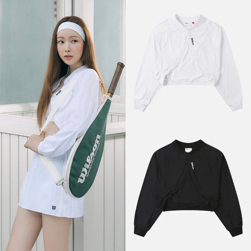 Korean Direct Mail Wilson25 Model Outlet Discount Model Cha Jung-Eun's Same Style Tennis Sports Quick-Dry Cover-Up Shirt