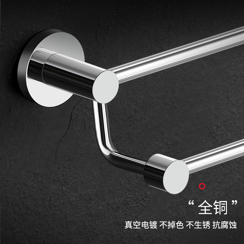 轻奢浴室新宠：全铜双杆毛巾架的精致美学