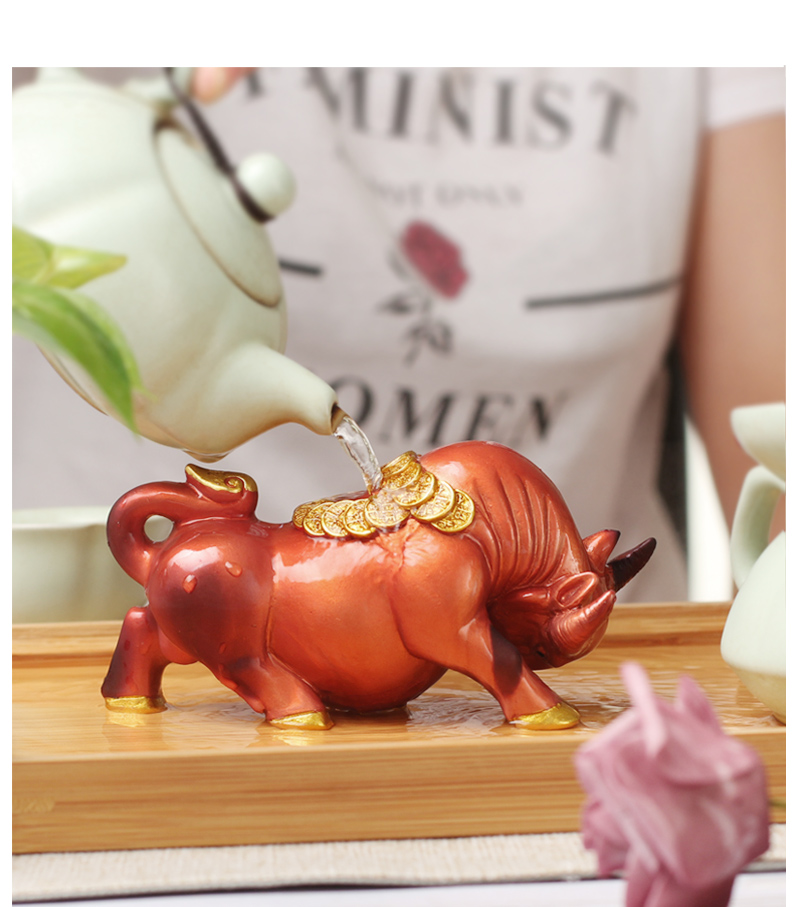 Trà trang trí thú cưng, trà đổi màu, vật nuôi, trà, phụ kiện, lợn, trà, trà, mảng, tiền may mắn, trà đạo bình hãm trà