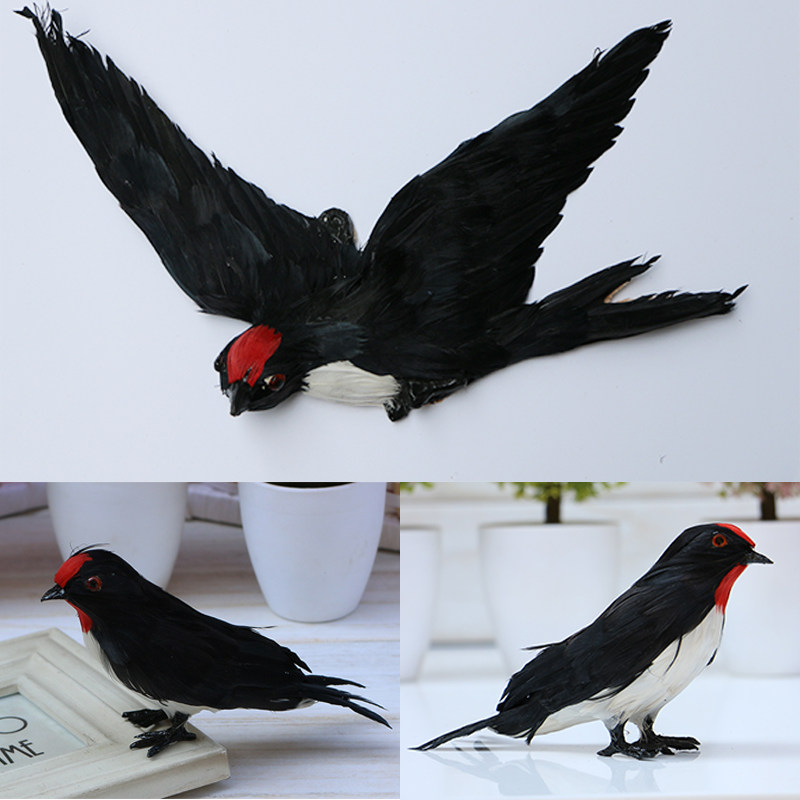 Simulation animal small swallow Bird specimen model Toy flying swallow handicraft decoration Wall hanging swallow ornament