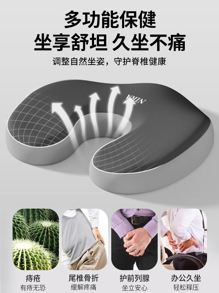 Seat Cushion for Men, Specially Designed for Post-Prostate Surgery, Hemorrhoids, and Prolonged Sitting in the Office