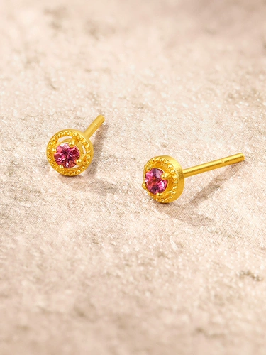 Субботнее благословение, серьги из чистого золота 5G для женщин, ретро, новый китайский стиль, винтажная серия, инкрустированные золотом красочные сокровища, китайский подарок на День святого Валентина