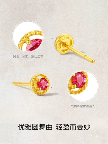 Субботнее благословение, серьги из чистого золота 5G для женщин, ретро, новый китайский стиль, винтажная серия, инкрустированные золотом красочные сокровища, китайский подарок на День святого Валентина