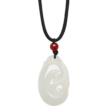 Saturday Fortune flagship store Hetian jade pendant for men and women lucky jade pendant white jade pendant holiday gift
