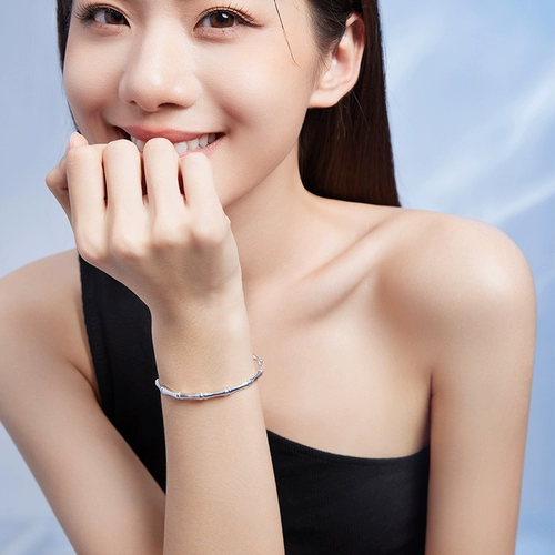 Субботнее благословение Бамбукового фестиваля Серебряный браслет Женский S999 Полный серебряный фестиваль Высокое открытие Китайский подарок на День святого Валентина для подруги