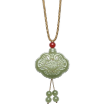 Saturday blessing natural Hetian sapphire pendant Ruyi necklace good gift jade holiday gift