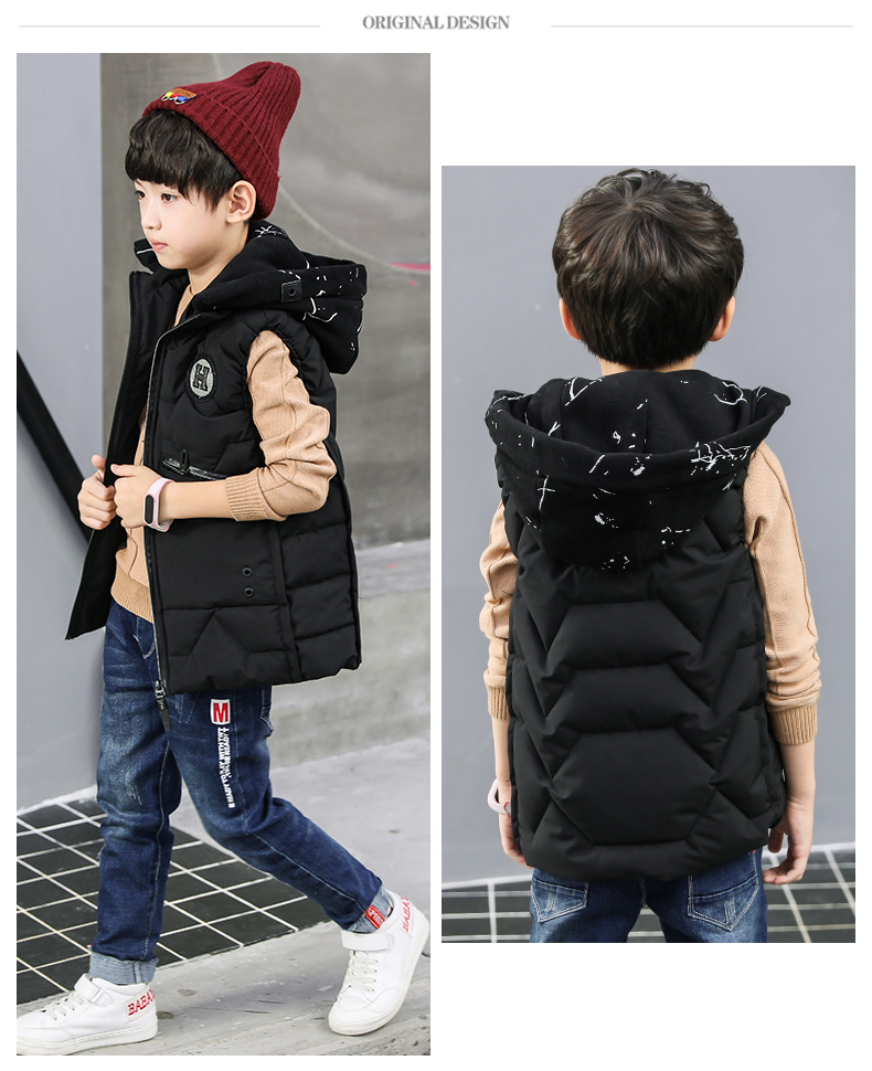 Bé trai mùa đông vest dày 2018 mới cho bé dài phần mùa thu và mùa đông áo vest bé trai vest nhỏ dày ao gile cho be so sinh