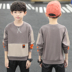 Chàng trai mùa thu t-shirt dài tay áo dissoty 2020 áo khoác không khí chiếc váy trẻ em mới vào mùa xuân con lớn và mùa thu wei quần áo Hàn Quốc phiên bản 9 tuổi. 