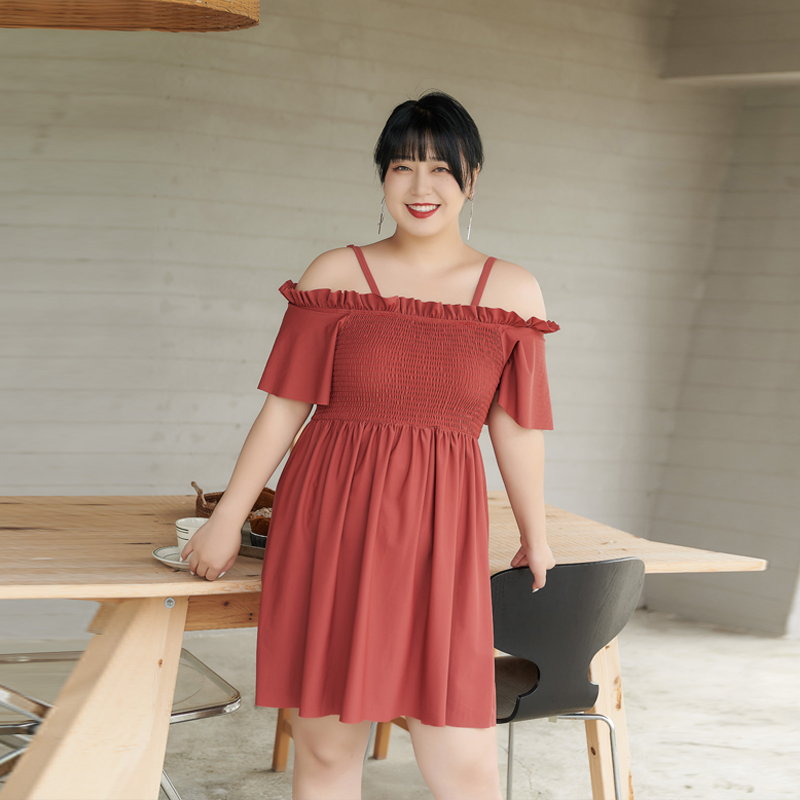 Zhuo Yu Hot Springs Large size swimsuit for women Summer Fat mm200 catty mm200 Loose Conservative and Conspicuine Cover for the Belly Up