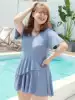 Zhuo Youjia new large size swimsuit female summer fat mm200 pounds thin cover meat loose conservative 2021 new