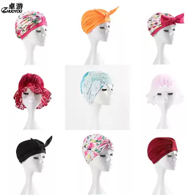 Korean swimming cap women's long hair adult women's big head fashion cute fold hot spring large swimming cap cloth