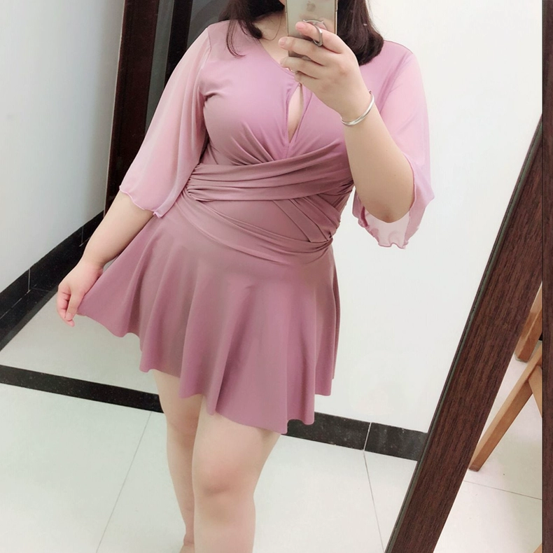 Áo tắm size lớn nữ béo mm200 kg bụng thon thả lỏng gợi cảm kiểu dáng nóng bỏng của váy lò xo cộng với phân bón XL