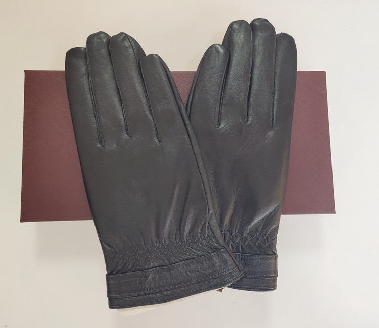 Pierre Carden Goat Leather Men's Leather Gloves Touch Screen Warm Silky Gloves 883191170C