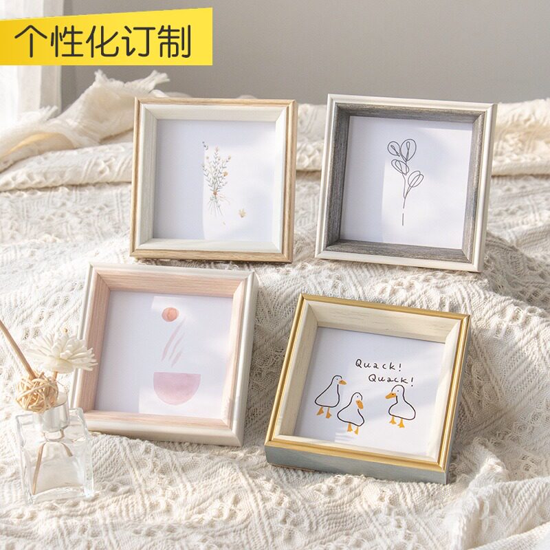 Mountain tree simple Nordic square small resin photo frame set table 6 