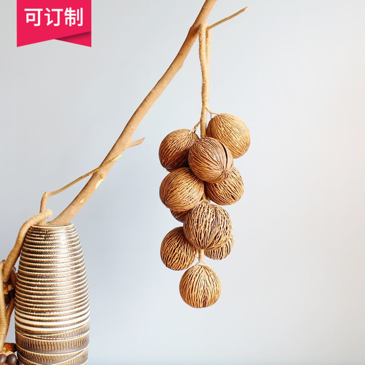 Handmade natural decorations Dry fruit string Merchants Feng Shui Hang Wall Southeast Asian Style Thai Hotel Decoration-Taobao