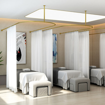 Beauty salon Curtain Partition Blinds Sepp Blinds NON-RADIOPAQUE YARN CURTAIN U TYPE POLE SPECIAL PULL-CURTAIN BED CURTAIN NET RED WHITE YARN