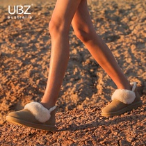 UBZ snow boots women a pedal bread shoes 2021 New wool shoes women winter wear plus velvet women cotton shoes