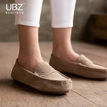 UBZ waterproof Bean shoes women 2021 new spring and autumn flat loafers a pedal pregnant womens shoes summer single shoes