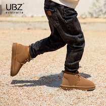 UBZ childrens waterproof snow boots womens winter new boys cotton shoes