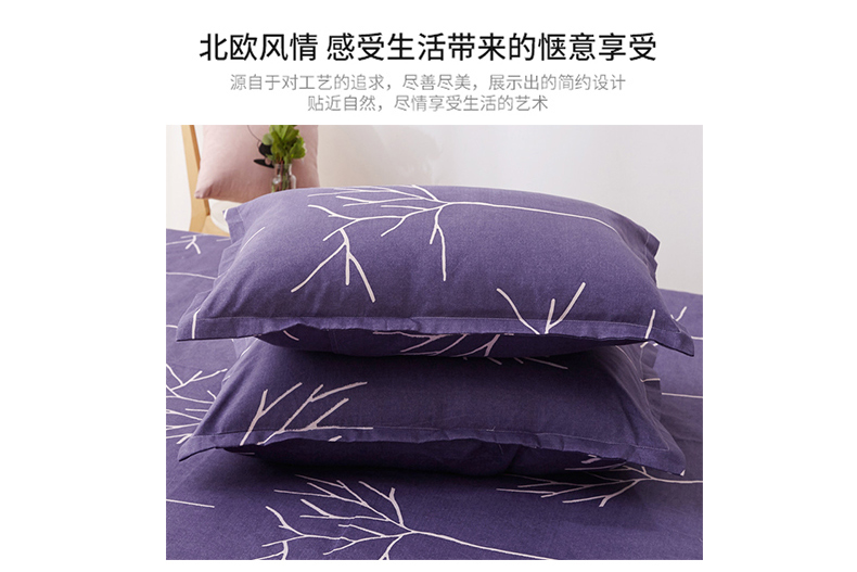 Phim hoạt hình đơn giản dày chà nhám đơn đôi bốn mảnh đặt 1,5 / 1,8m giường đơn chăn bông ký túc xá 1,2m chăn ga khách sạn