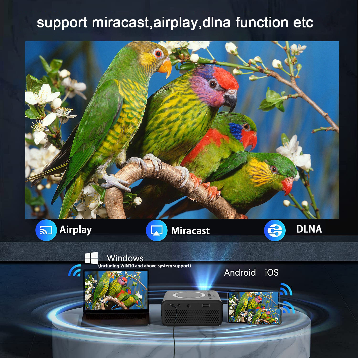 Mini Projector 2-Way Wired and Wireless Same Screen - Product image 7