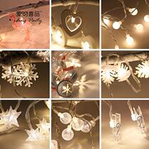 Star light string starry Christmas snowflake Five-pointed star LED light string Birthday room decoration bedroom net red flash light