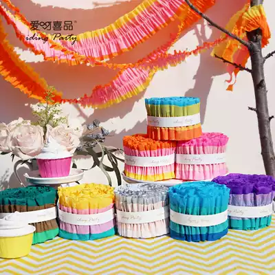 Children's Day decorations flower birthday party scene layout wrinkle paper color wedding wedding wedding room wedding decoration