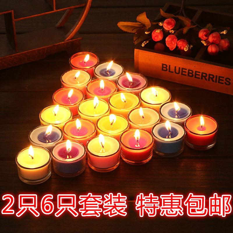 Small round glass candle candle holder to remove smoke to taste romantic candlelight dinner essential oil aromatherapy dress up wedding candles