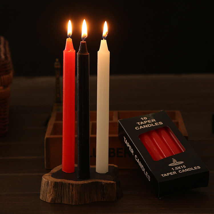 Smokeless odorless rod wax romantic wedding lighting long rod ordinary candle home table marriage proposal candlelight dinner candle