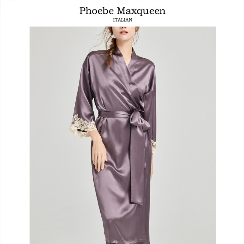 Maxqueen Heavyweight Silk Nightgown, Feminine Suspender Nightdress, High-End Long Home Wear Robe