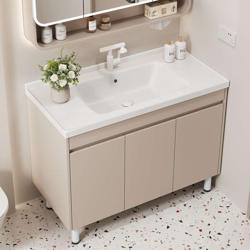 Floor-Standing Washbasin Cabinet Combination Honeycomb Aluminum Bathroom Cabinet Ceramic Integrated Basin Washstand Bathroom Washbasin Thickened Floor-Standing Washbasin Cabinet Combination Honeycomb Aluminum Bathroom Cabinet Ceramic Integrated Basin Washstand Bathroom Washbasin Thickened