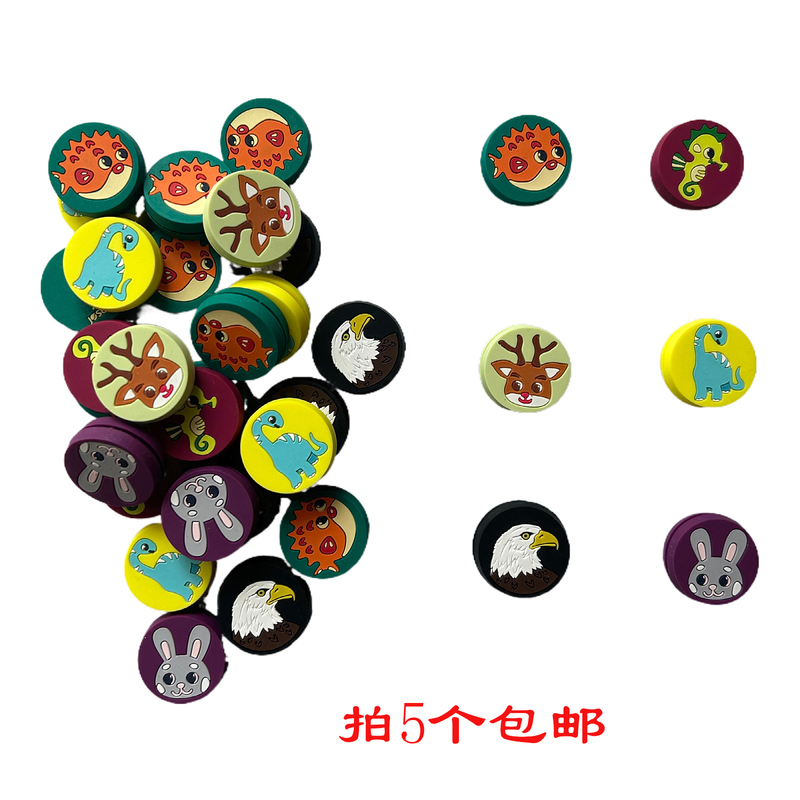 2024 New Cartoon Tennis Racket Shock Absorber Pufferfish Seahorse Eagle Elk Silicone Cute Shock Absorption