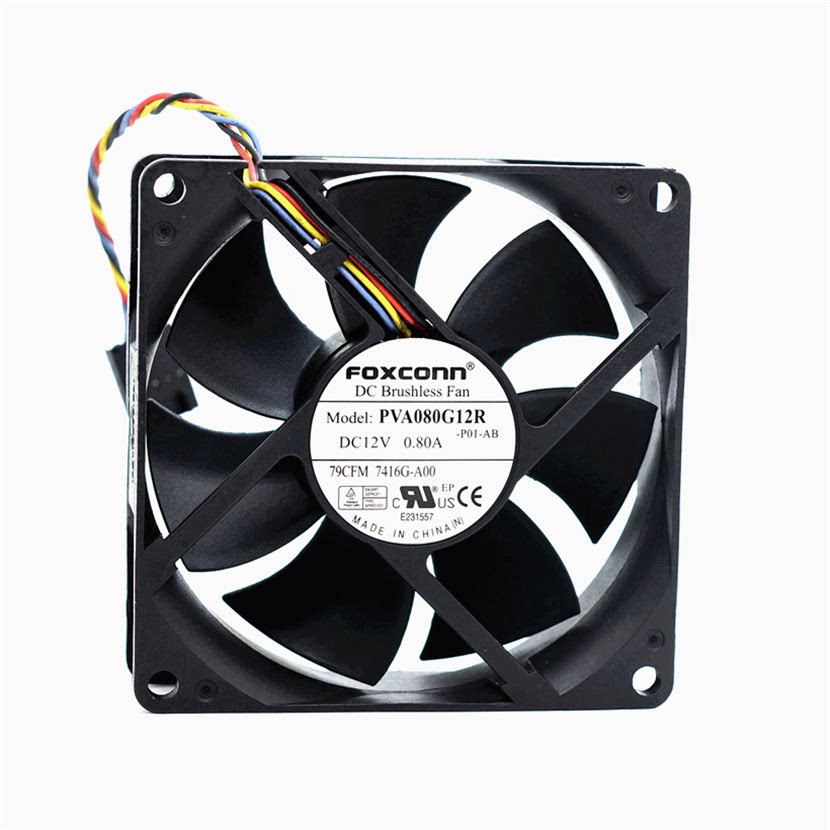 FOXCONN Foxconn PVA080G12R 12V 0 80A 8025 8025 Cooling Fan 4 Line PWM Control Speed