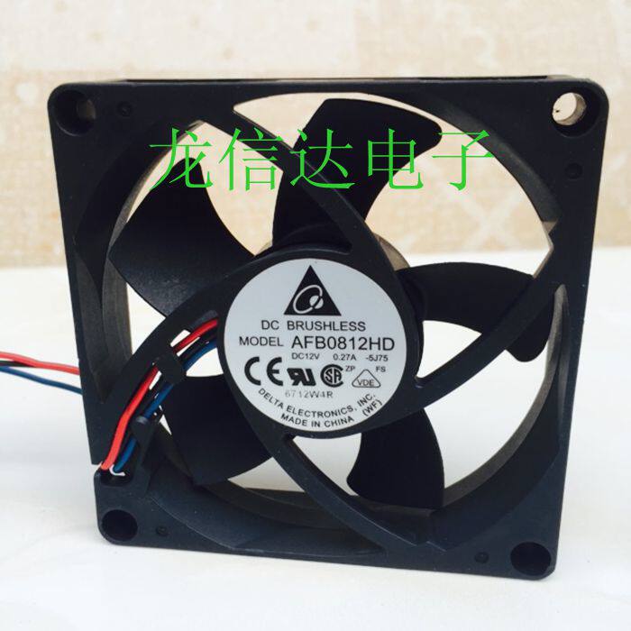 Original Delta AFB0812HD 12V 0 27A 8CM 8020 3-wire double ball cooling fan