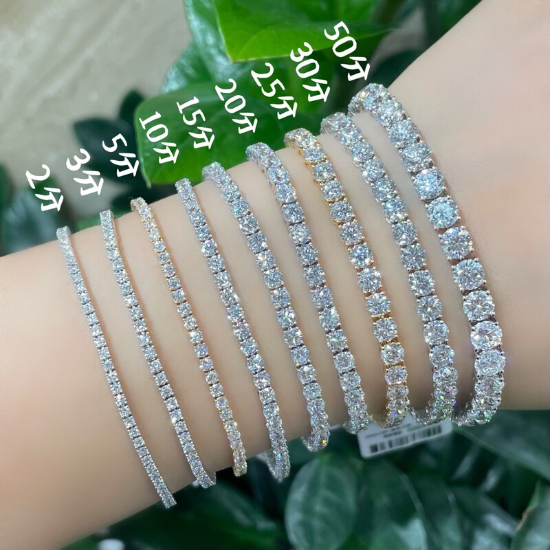 18K Gold Lab-Grown Diamond Four-Prong Full Diamond Tennis Bracelet, Densely Set, Luxurious and Elegant, Perfect for Proposals, Classic and Versatile 18K Gold Lab-Grown Diamond Four-Prong Full Diamond Tennis Bracelet, Densely Set, Luxurious and Elegant, Perfect for Proposals, Classic and Versatile