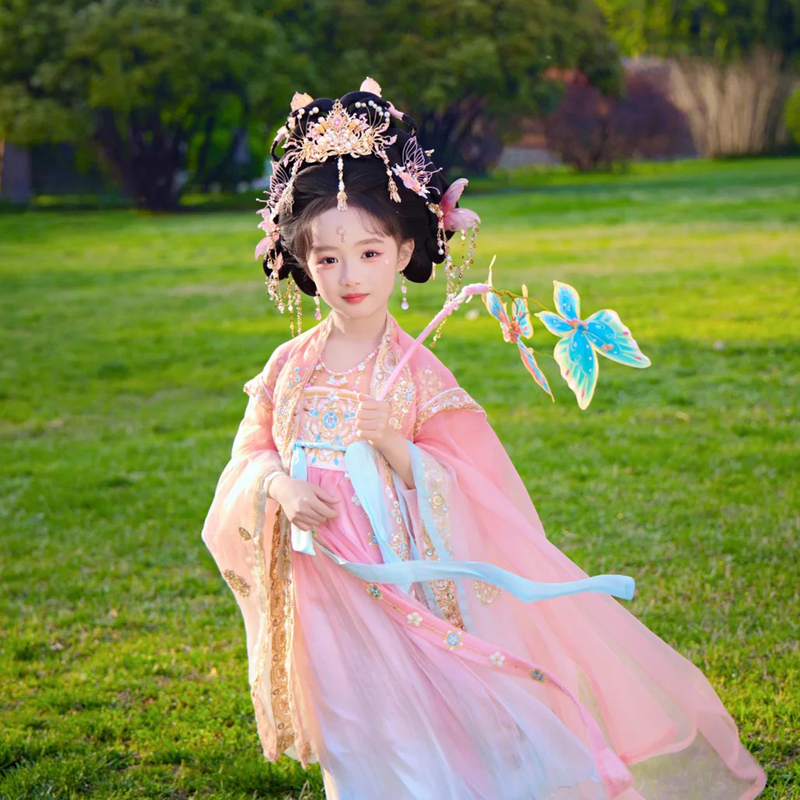 Tang Dynasty Style Girls' Hanfu 2026 New Model Stunning Princess Dress Chinese Style Ru Skirt Elaborate Set Super Fairy-Like Dress