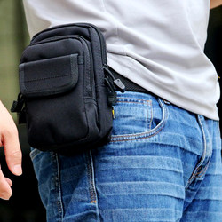 WJTWZY Men's Belt Multifunctional Water-Repellent Tactical Bag Wear-Resistant Mobile Phone Bag Coin Purse Vertical Belt Bag
