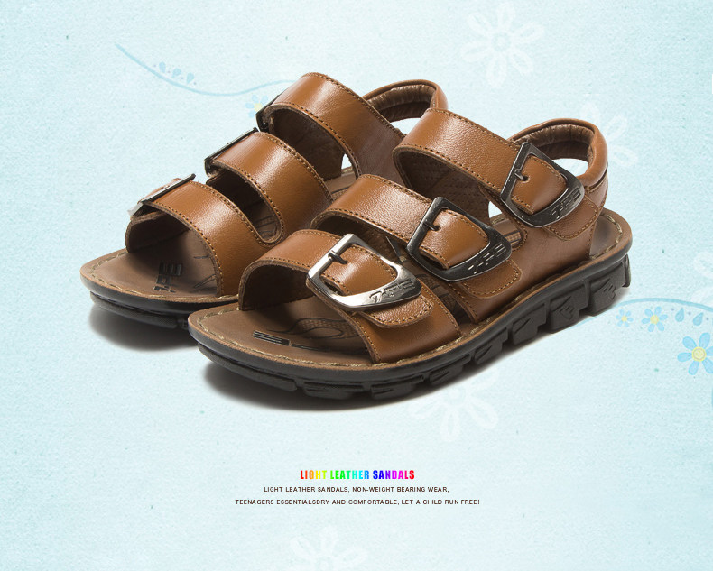 Sandales enfants en cuir orteil suture de voiture pour été - semelle caoutchouc - Ref 1053438 Image 64