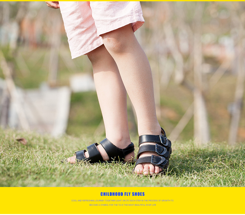Sandales enfants en cuir orteil suture de voiture pour été - semelle caoutchouc - Ref 1053438 Image 52
