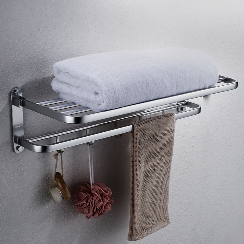 Nine Shepherd Bath Towels Folding Bath Towel Rack Makeup Room Hair Towel Rack Space Aluminum Shelve Hardware Pendant Hair Towel Rack