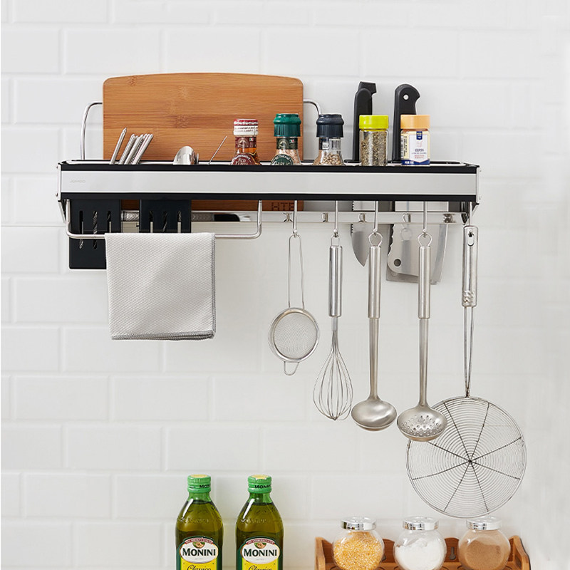 Jiumu bathroom official flagship store Stainless steel kitchen seasoning shelf Bathroom pendant wall storage shelf