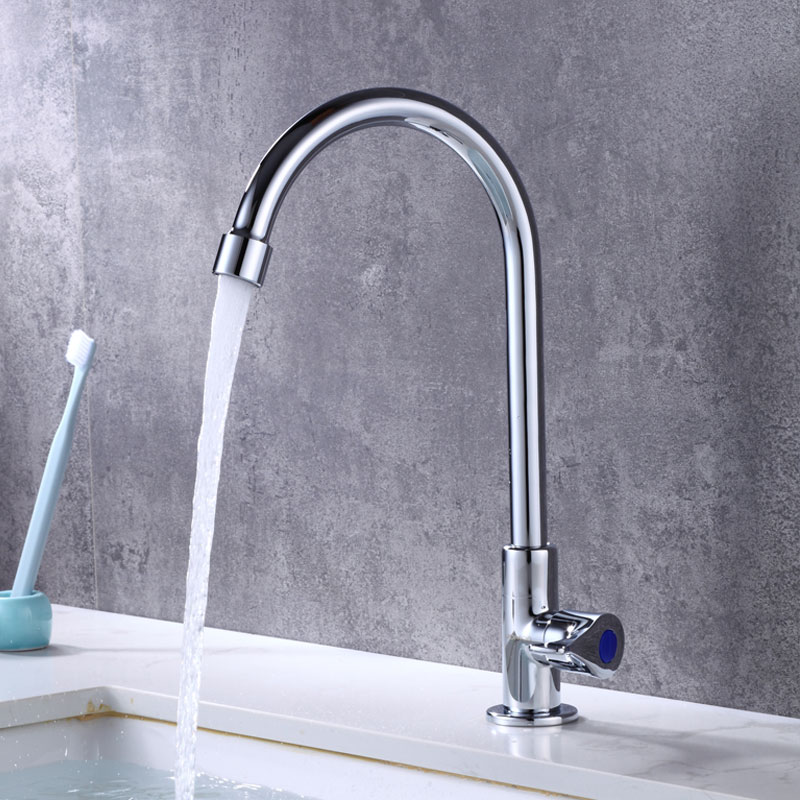 Jiumu Sanitary Ware official flagship single cold water faucet wash basin kitchen sink faucet balcony faucet water saving rotation