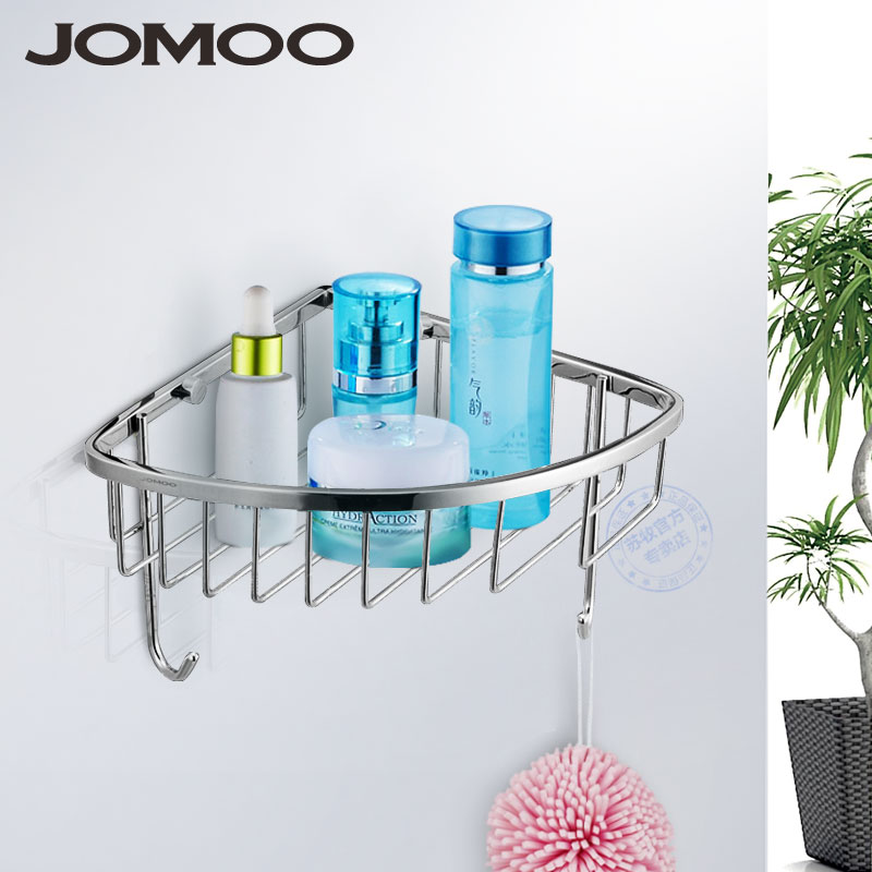 Jiumu bathroom stainless steel pendant Single-layer triangle basket storage rack storage basket Bathroom triangle rack Powder room bathroom