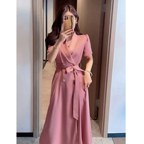 Big Code Womens Dress 2022 New Micro-Fat Sister Mm Summer Temperament Style Tea Hype Skirt Coverup Slim Fit Dress